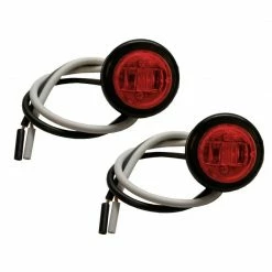 Hopkins Trailer Parts & Accessories 2 Pk. LED 3/4-in Round Clearance/Side Marker with Rubber Grommet, Red