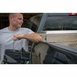 CRAFTSMAN Truck Tool Boxes 71.36-in x 19.57-in x 17.21-in Brite Aluminum Crossover Truck Tool Box -Hopkins Online Shop 09802829