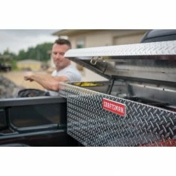 CRAFTSMAN Truck Tool Boxes 71.36-in x 19.57-in x 17.21-in Brite Aluminum Crossover Truck Tool Box -Hopkins Online Shop 09802830