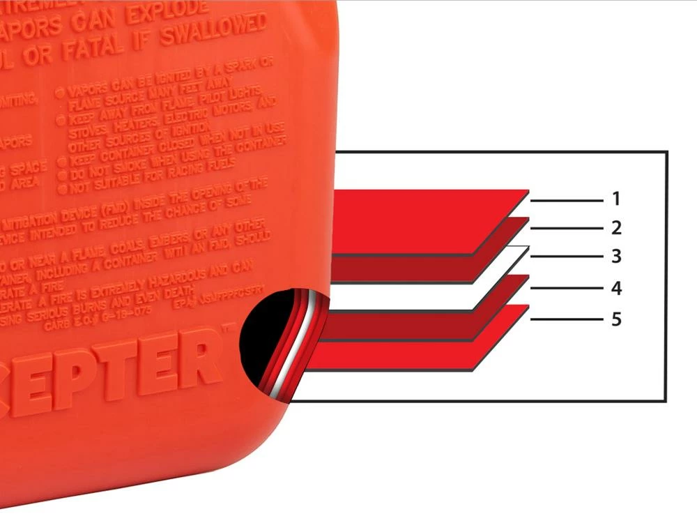 Scepter USA Gas Cans 5-Gallon Plastic Gasoline Can 2 Scepter USA Gas Cans 5-Gallon Plastic Gasoline Can - Image 2