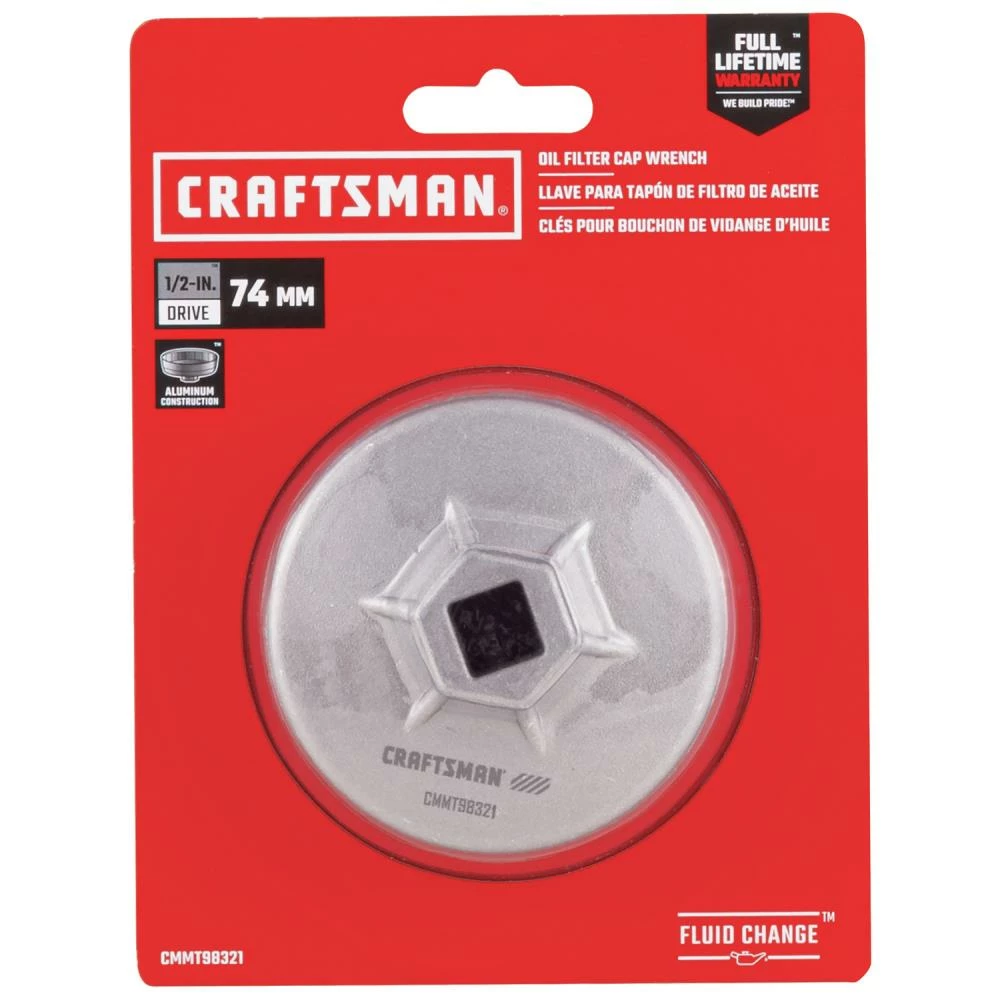 CRAFTSMAN Oil Change Tools Automotive Oil Filter Cap Wrench (74mm) with 14 Flutes 3 CRAFTSMAN Oil Change Tools Automotive Oil Filter Cap Wrench (74mm) with 14 Flutes - Image 3