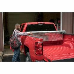 CRAFTSMAN Truck Tool Boxes 71.36-in x 19.57-in x 16.58-in Brite Aluminum Crossover Truck Tool Box -Hopkins Online Shop 17126691