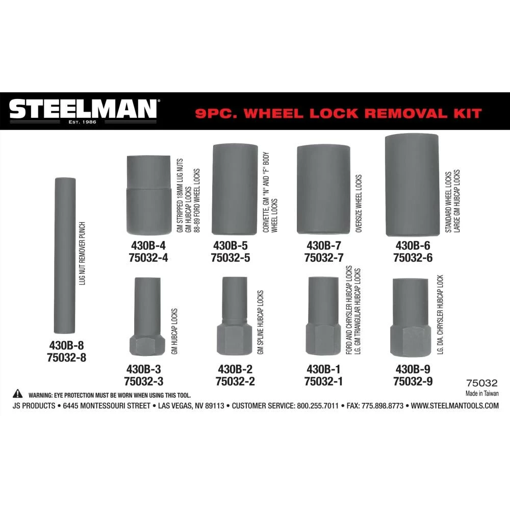 STEELMAN Shop Equipment 9-Piece Hubcap and Wheel Lock Removal Kit 2 STEELMAN Shop Equipment 9-Piece Hubcap and Wheel Lock Removal Kit - Image 2