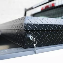 CRAFTSMAN Truck Tool Boxes 71.36-in x 19.57-in x 17.21-in Matte Black Aluminum Crossover Truck Tool Box -Hopkins Online Shop 18267048