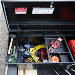 CRAFTSMAN Truck Tool Boxes 71.36-in x 19.57-in x 17.21-in Matte Black Aluminum Crossover Truck Tool Box -Hopkins Online Shop 18267049