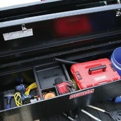 CRAFTSMAN Truck Tool Boxes 71.36-in x 19.57-in x 17.21-in Matte Black Aluminum Crossover Truck Tool Box -Hopkins Online Shop 18267050